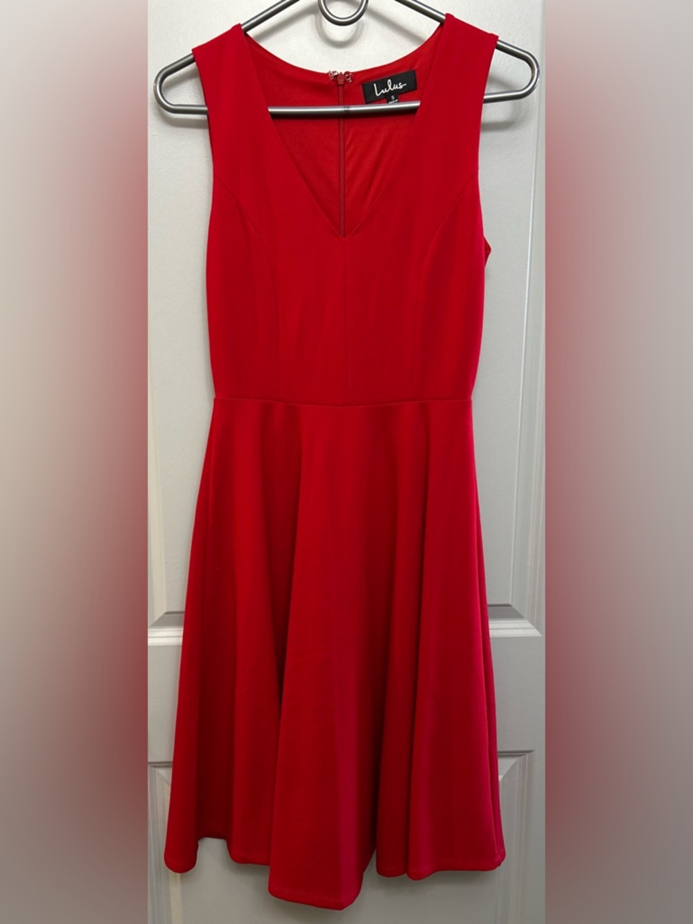 Lulus Red V-Neck Fit & Flare Dress